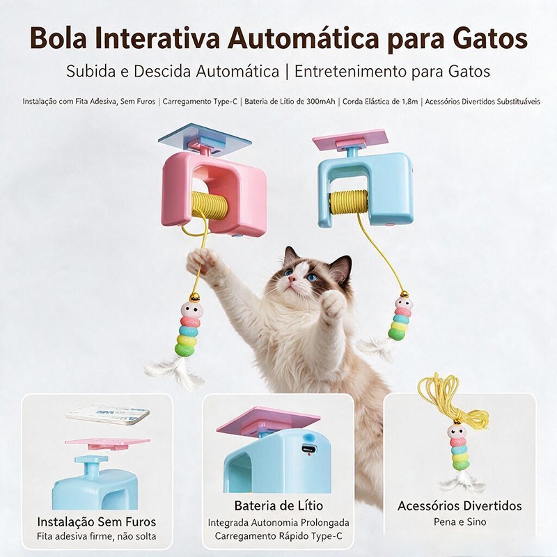 Smart Electric Cat Toy, Automatic Rotating Elastic Rope for Door Hanging, Stress Relief