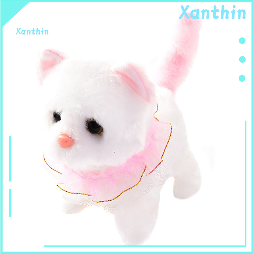 Walking Kitten Toy Electric Cat Plush for Toddlers – Tail Wagging Nodding Meowing Simulation Stuffed Handmade for Kids