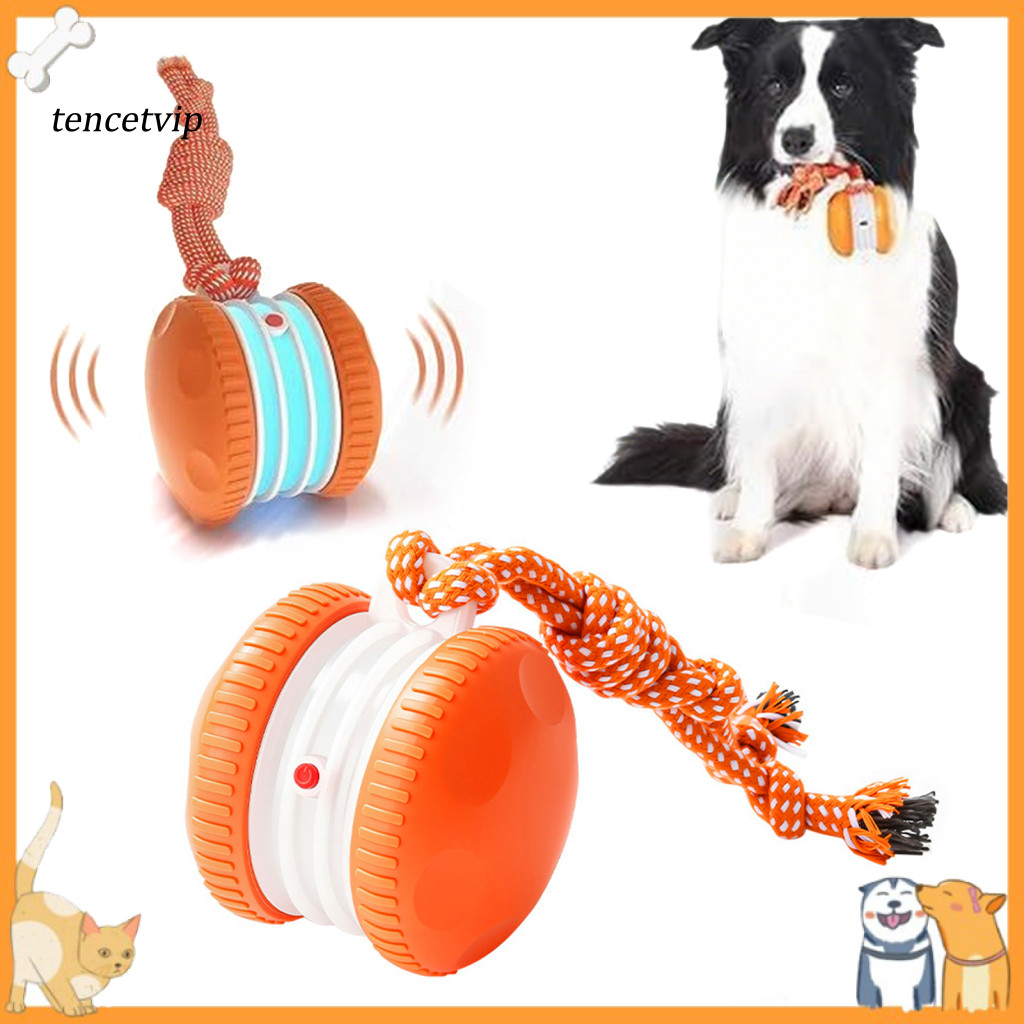Dog Toy Ball Automatic Rolling with 2 Speed Settings – Interactive Electric Rope for Small Medium Dogs and Cats Indoor