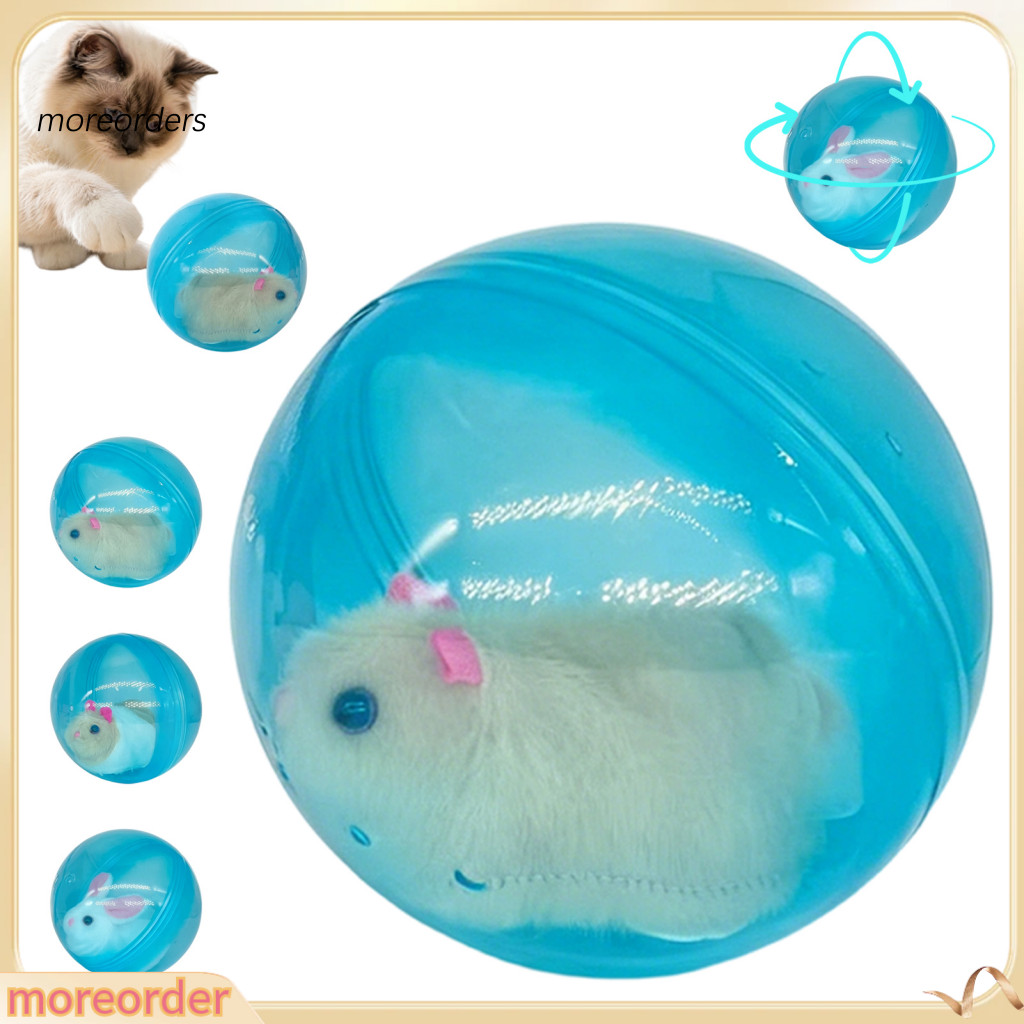 Automatic Rolling Cat Ball Toy with Plush Hamster Inside – Electric Moving Pet for Cats and Dogs Fun Self-rolling Simu