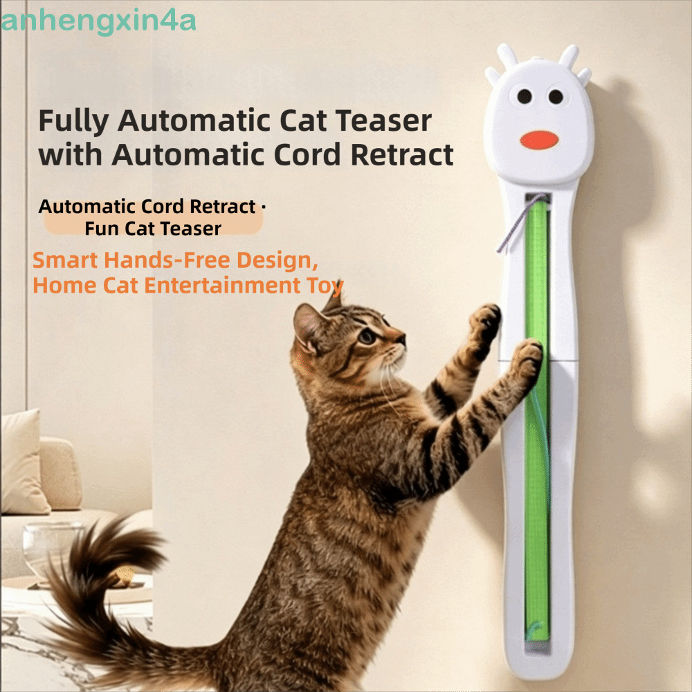 ANHENGXIN Electric Cat Teaser , Brinquedo De Gato Com Corda Voadora De Desenho Animado Carregamento USB Automático , Dob