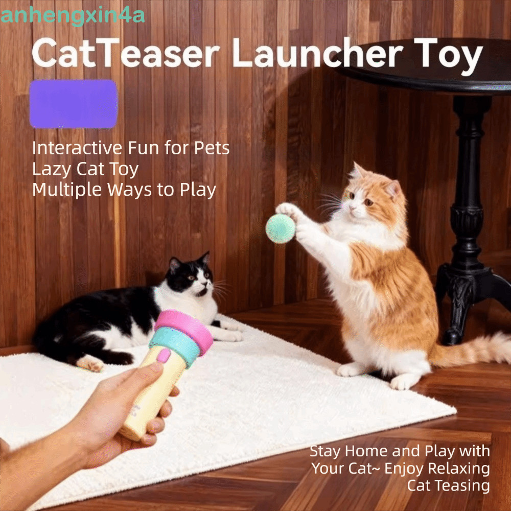 ANHENGXIN Electric Cat Teaser , Varinha Interativa Para Gatos De Entretenimento Com Lançamento De Um Clique , Brinquedo