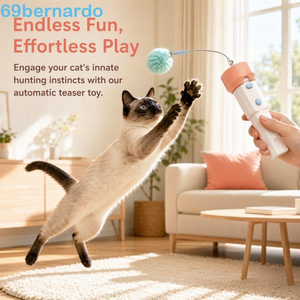 BERNARDO Electric Cat Teaser , Varinha Interativa Retrátil USB De Longa Duração Para Gatos , Entretenimento