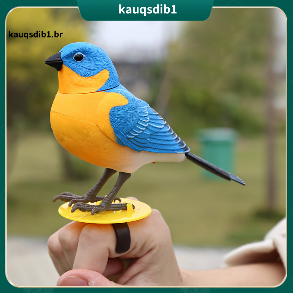 Electric Bird Toy Sound Motion Activated Simulation with Activation Movable Mouth Head 3-base Standing Fake for Kids and