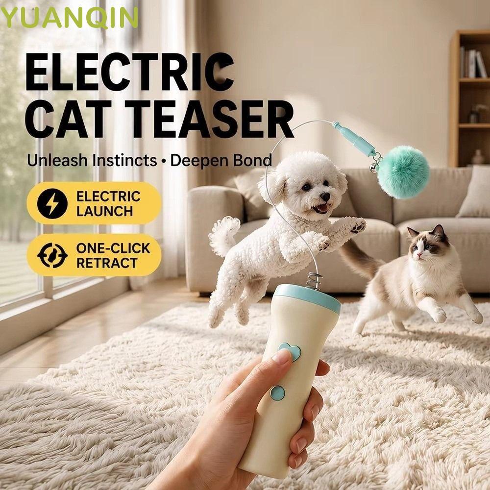 YUANQINZT Electric Cat Teaser , Varinha Interativa Para Gatos Com Lançador Recarregável Automático , Por USB