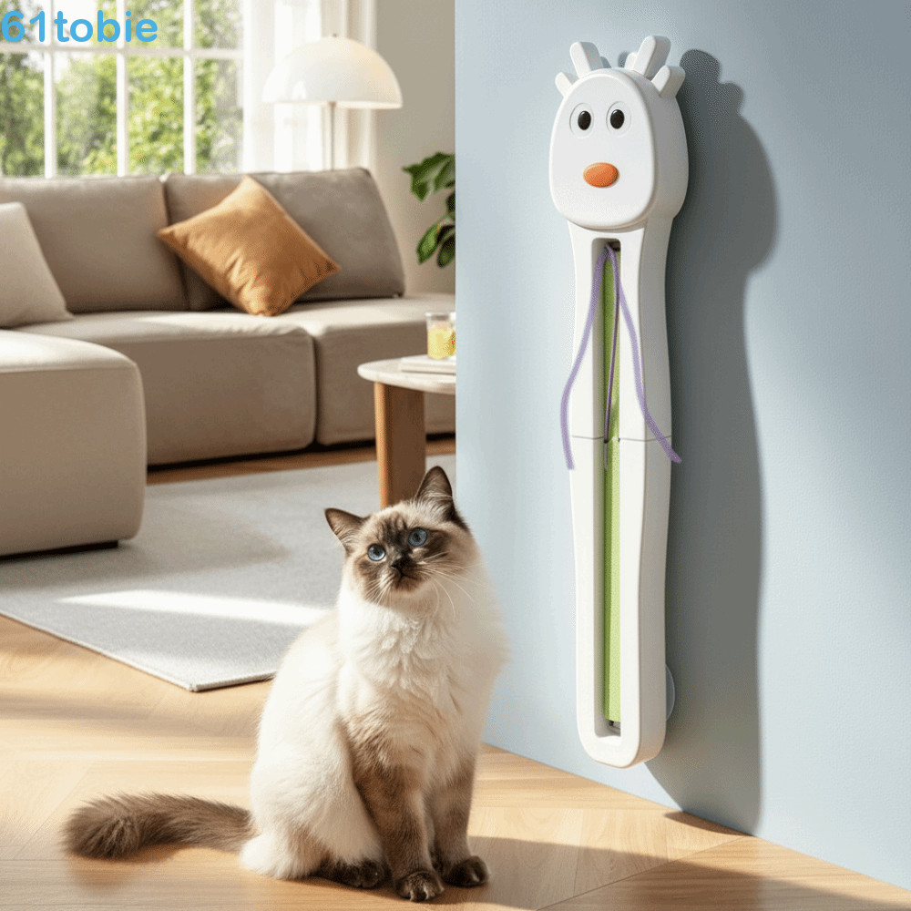 TOBIE Electric Cat Teaser , Brinquedo De Gato Com Corda Voadora De Desenho Animado Carregamento USB Montado Na Parede ,