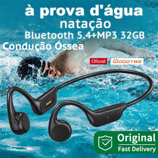 Fones De Ouvido De Condução Óssea IPX8 À Prova D'água Para NataçãoBluetooth MP3 E 32G De Memória