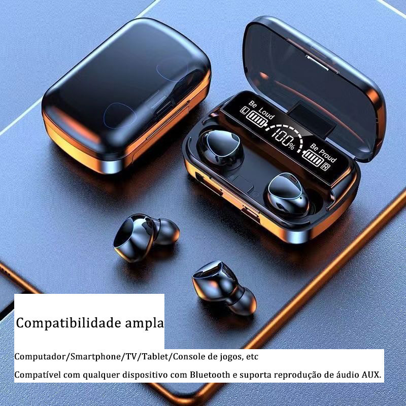 Fone De Ouvido M10 Bluetooth 5.1 Sem Fio TWS Touch Noise Reduction Waterproof