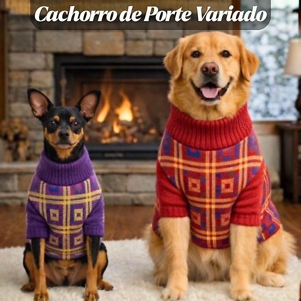 Roupa de Lã para Cachorro Tricot Macio e Quente Cores Sortidas
