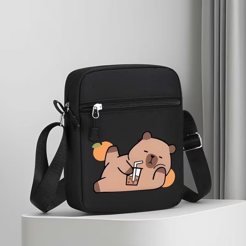 Bolsa Transversal Shoulder Bag CAPIVARA Unisex Mini Preto