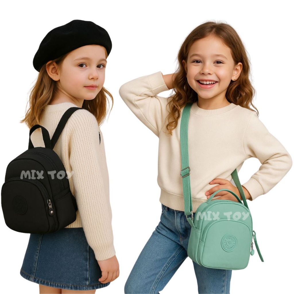 Bolsa Mochila Feminina  Nylon Tiracolo Transversal Impermeável Vira Mochila mini Laila