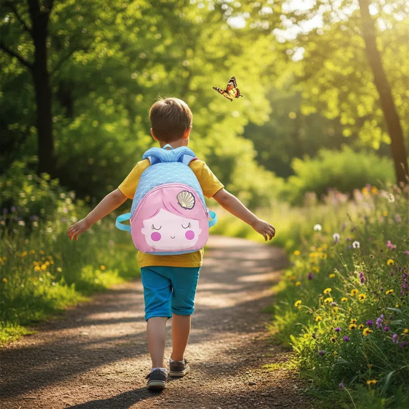 Mini Mochila Kids Sereia Estilo Infantil Colorida Versátil Compacta Passeio Escolar
