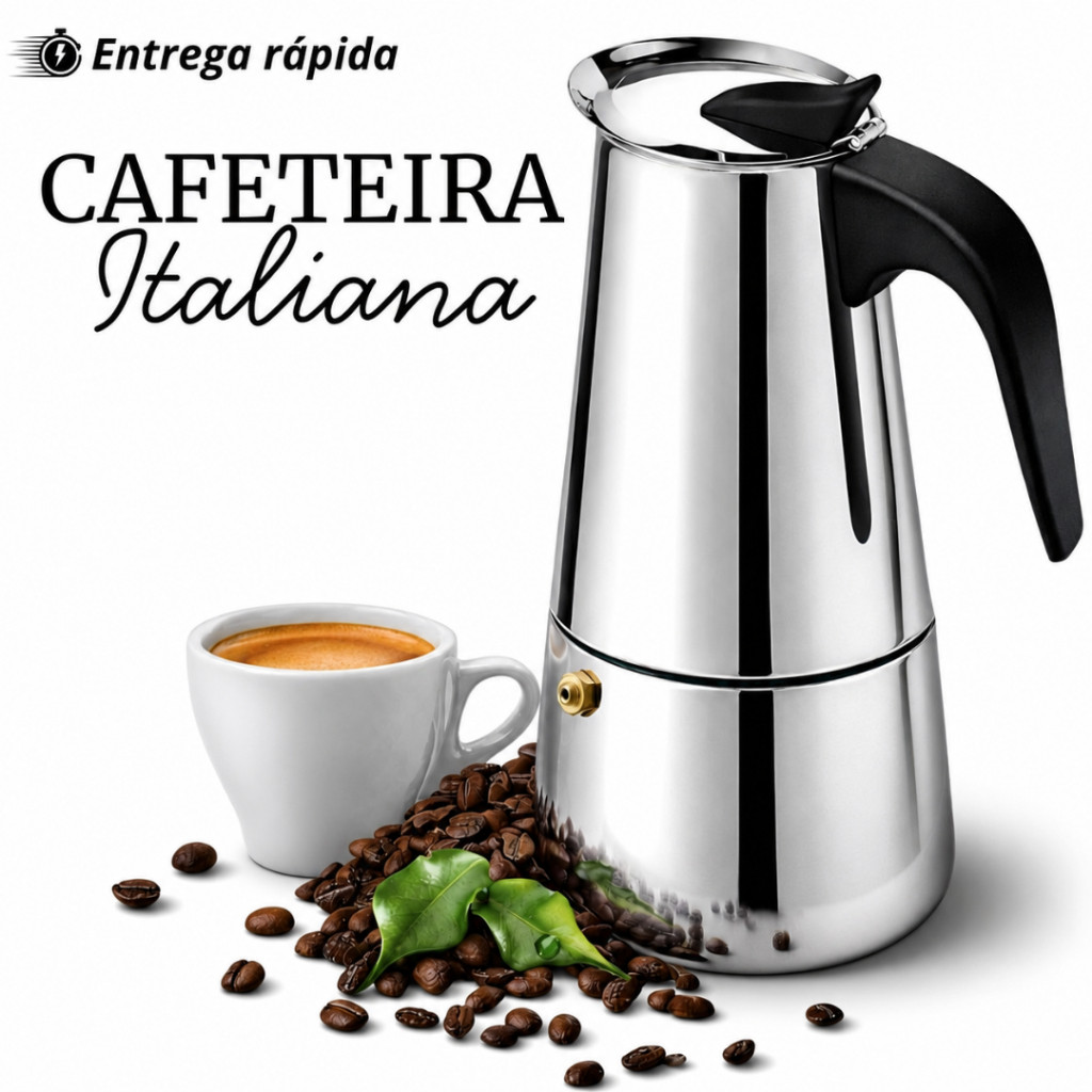 Cafeteiras Italiana Capacidade 4 6 9 Xicaras Aço Inoxidável Inox Moka Café Expresso FAST