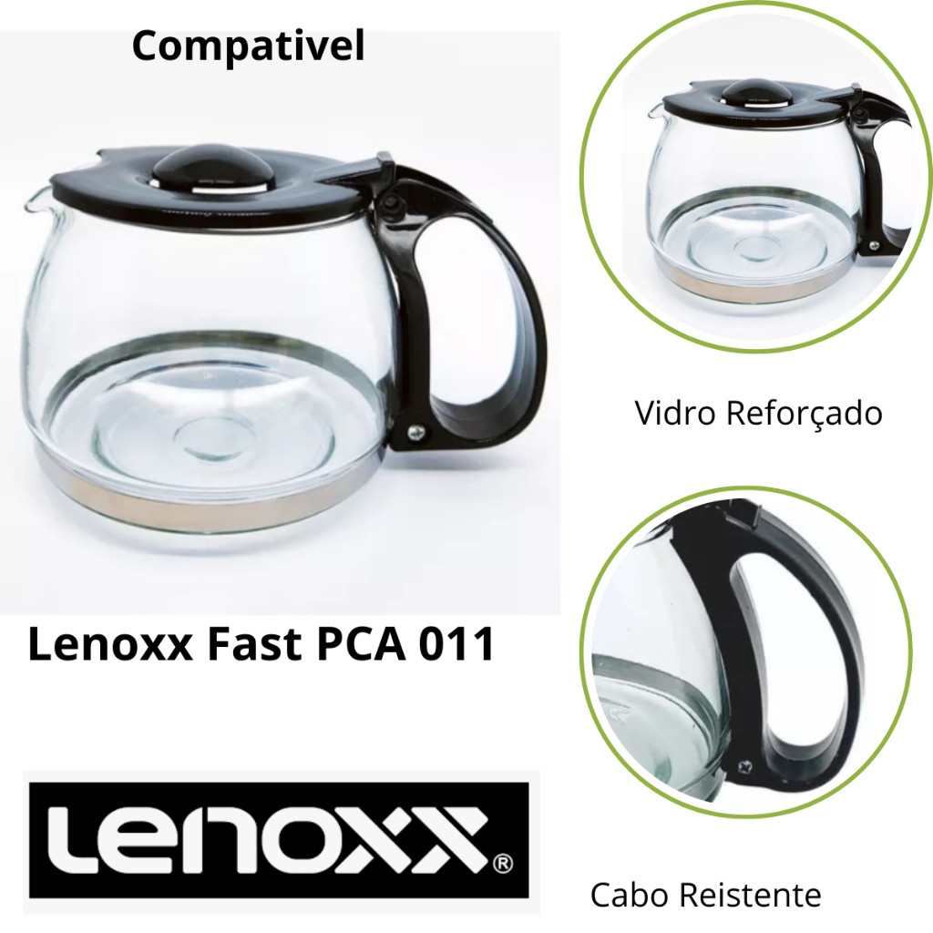 Jarra Para Cafeteira Lenoxx Fast PCA 011 14xicaras Vidro Resistente Compatível