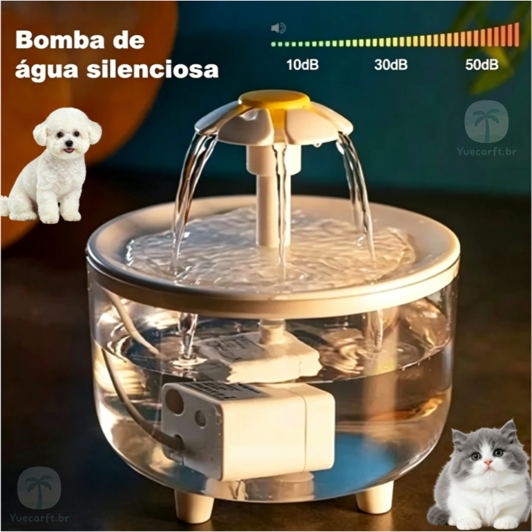 Automatic Cat Waterer with Water Filter and Silencer Cat Water Fountain