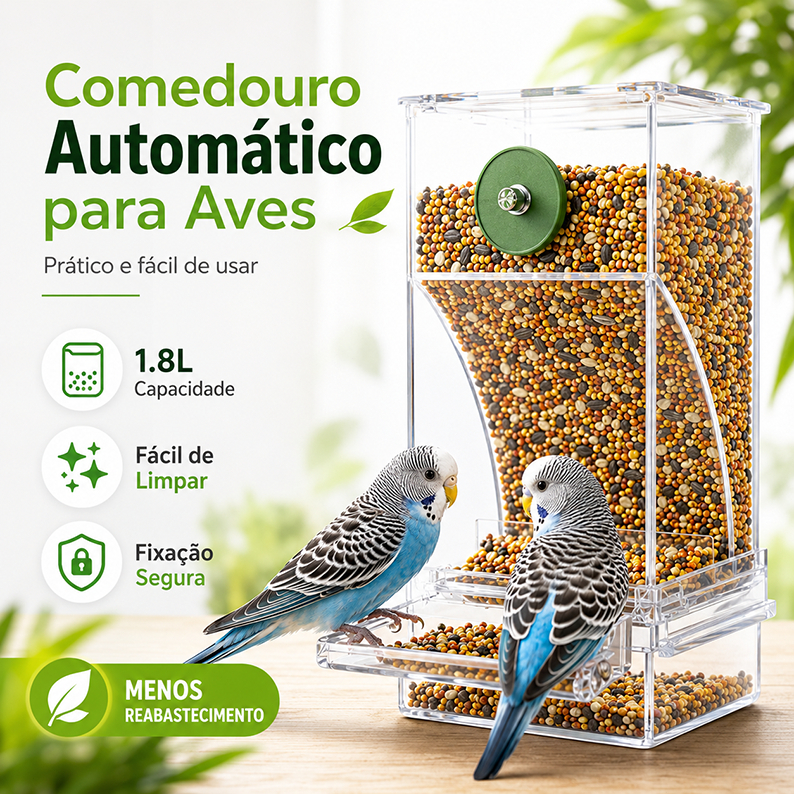Automatic Bird Feeder Acrylic Anti-Dirty Feeder For Cockatiel Canary Cage