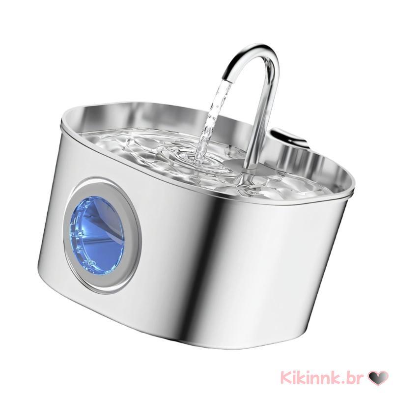 Automatic Pet Waterer Tigela Metal Redonda 2 2 L USB Alimentação