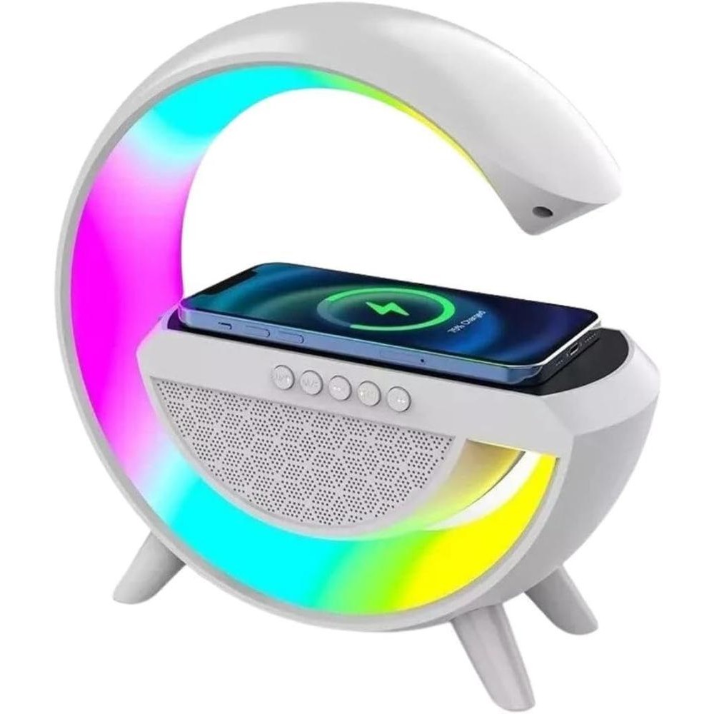 Caixa De Som Carregador E Luminária G Speaker Smart Station Cor Branco 127/220V - Portal Presentes