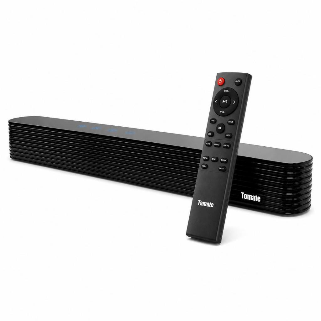 Soundbar Bluetooth 110W RMS Tomate Entrada Óptica USB RCA P2 Controle Remoto Home Theater para Smart TV Bivolt
