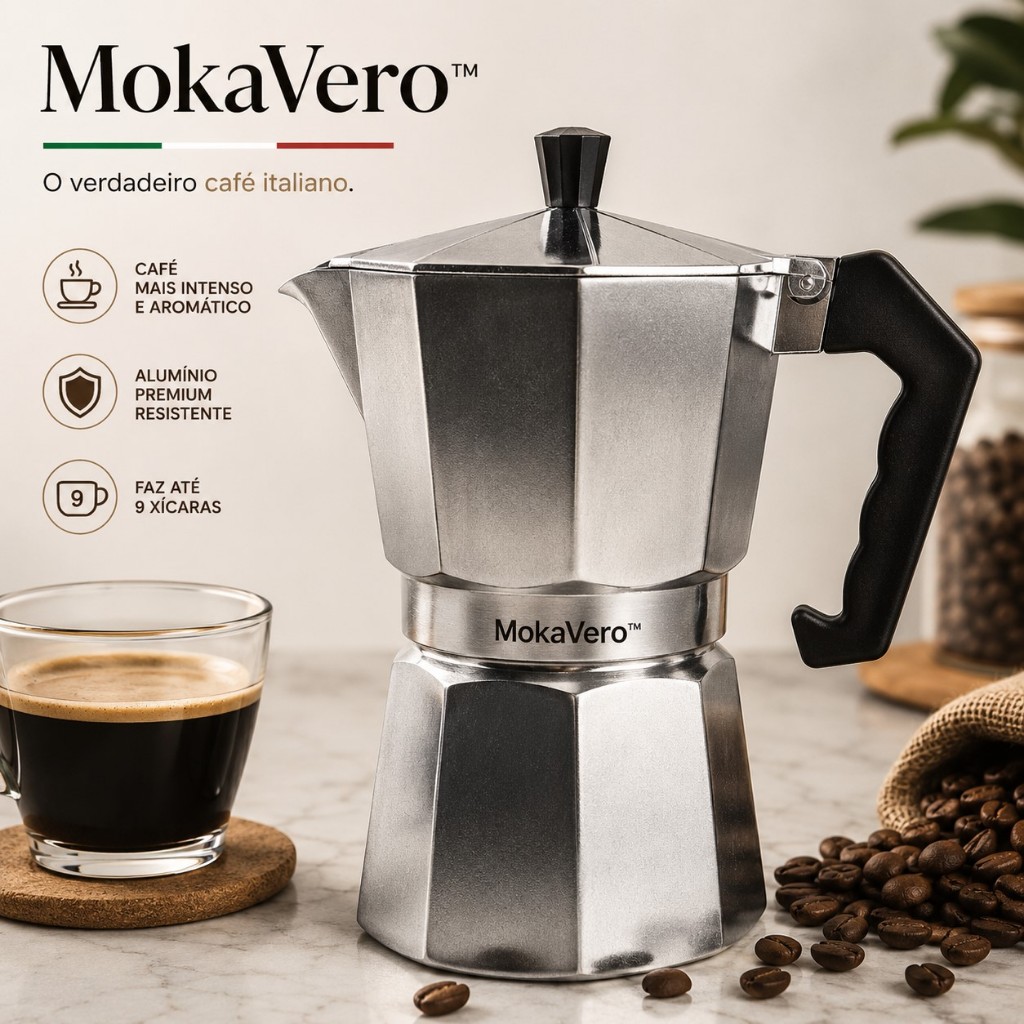 Cafeteira Italiana Moka Express 9 Xícaras Alumínio Premium
