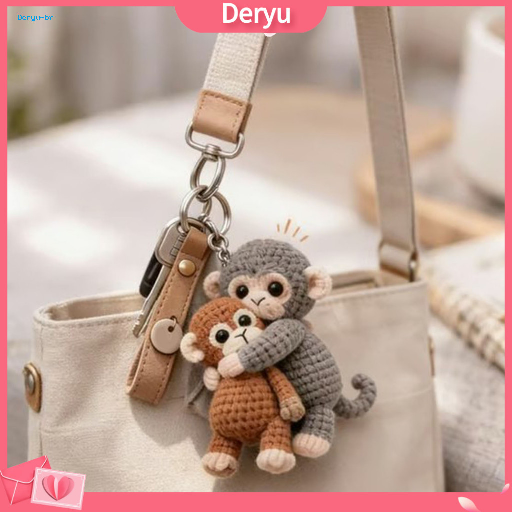Monkey Pendant Accessory 1 or 2 Pcs 3d Hugging Keychain Cute Bag Charm Portable Backpack Desk Decoration Unique Gift for
