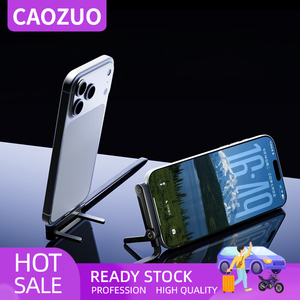 Zinc Alloy Phone Stand Reinforced Joint Charging Cable Foldable Mobile Holder with 240w Ultra-fast Usb-c – Perfect for