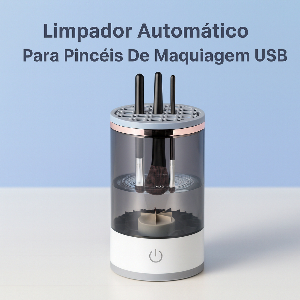 LIMPADOR ELÉTRICO PINCÉIS ESPONJA Maquiagem USB Recarregável Lava Seca