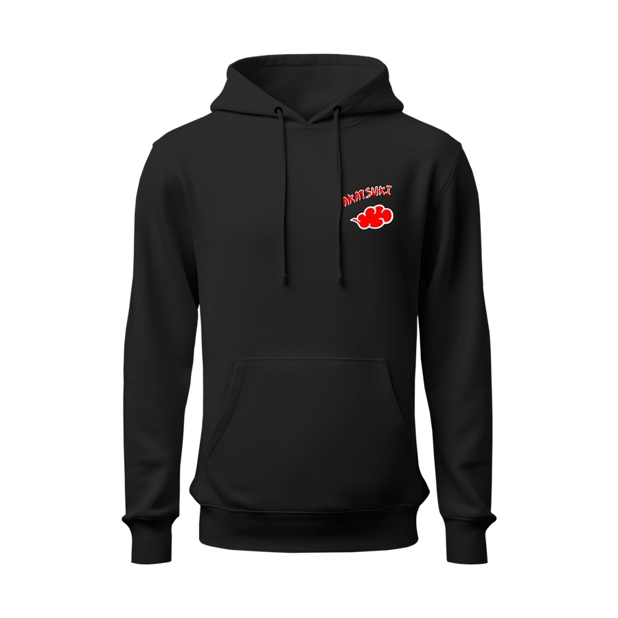 Blusa de Frio Agasalho Moletom Flanelado com Capuz Estampa Digital Unissex Envio Imediato Akatsuki Nuvem Vermelha