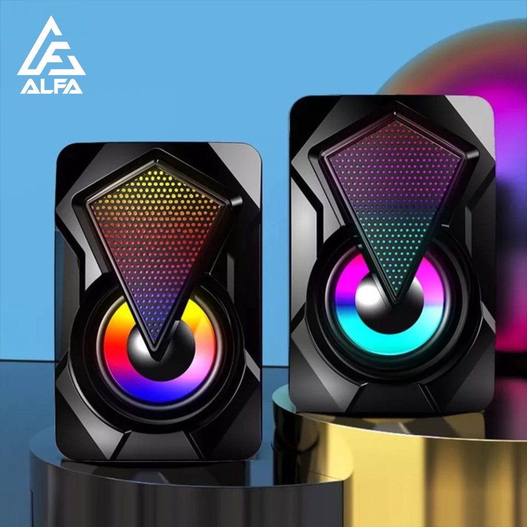 Caixa de Som RGB Led computador Pc Gamer luz de respiração fria Caxinha alto falante
