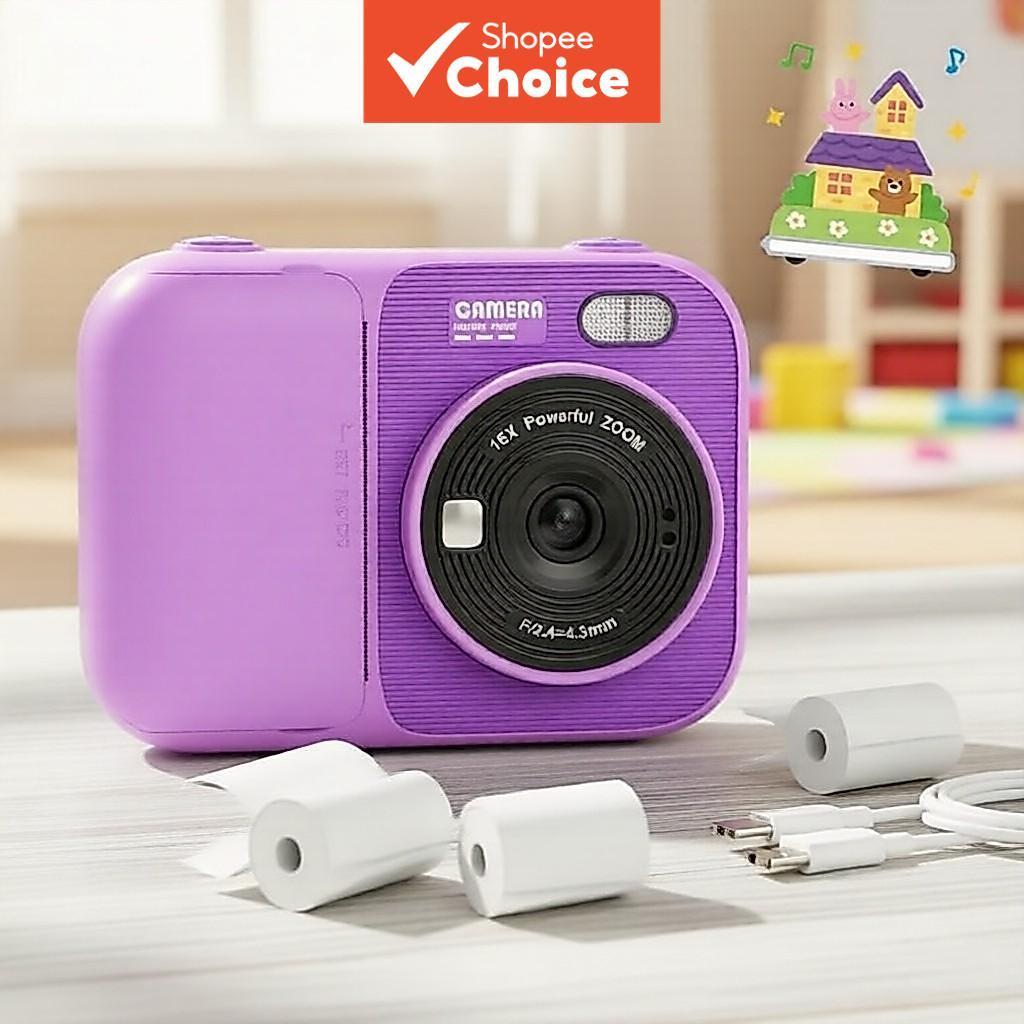 Mini Impressora Fotográfica Infantil , Câmera De Impressão Instantânea , Lente Premium De Alta Definição Embalada Com Pa