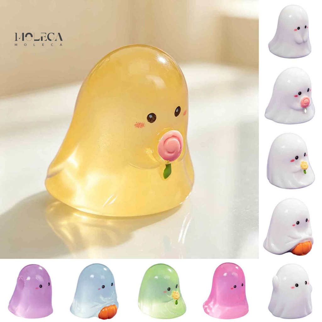 Halloween Ghost Ornament Figurine Glow-in-the-dark Mini Statue for Home Office Decor Cute Micro Landscape for Southeast