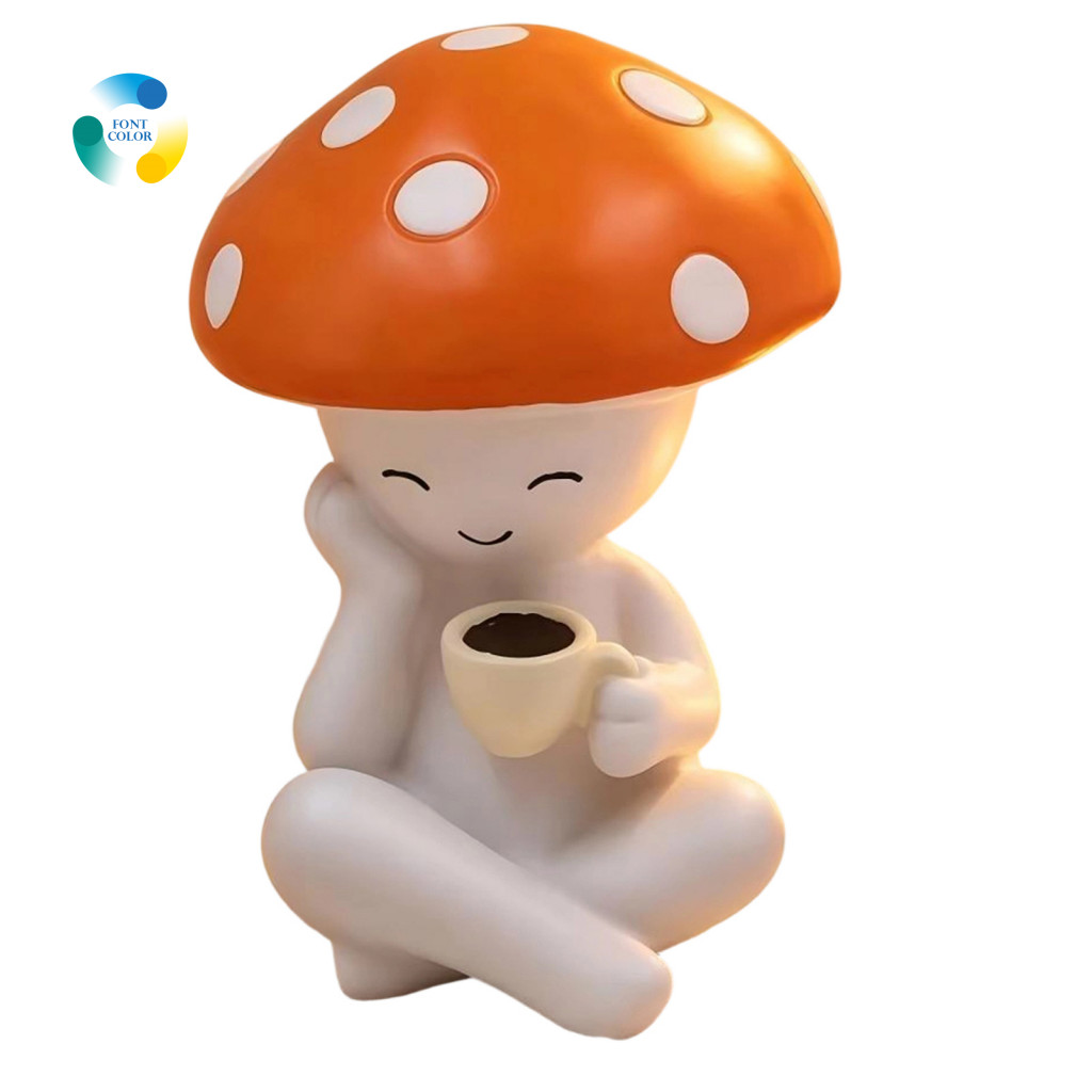 Mushroom Ornaments for Home Decor Cute Resin Figurines Figurine Mini Fairy Garden Desk Office Tabletop Ornament Backyard