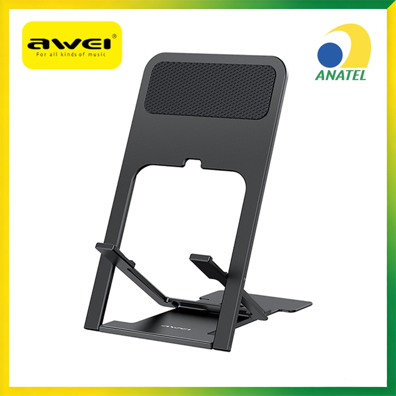 Suporte Celular e Tablet Awei X28 Dobrável Portátil Ajustável Home Office Antiderrapante
