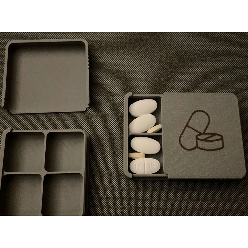 Estojo organizador portátil de comprimidos, caixa de vitaminas para tablet de viagem 4 divisorias