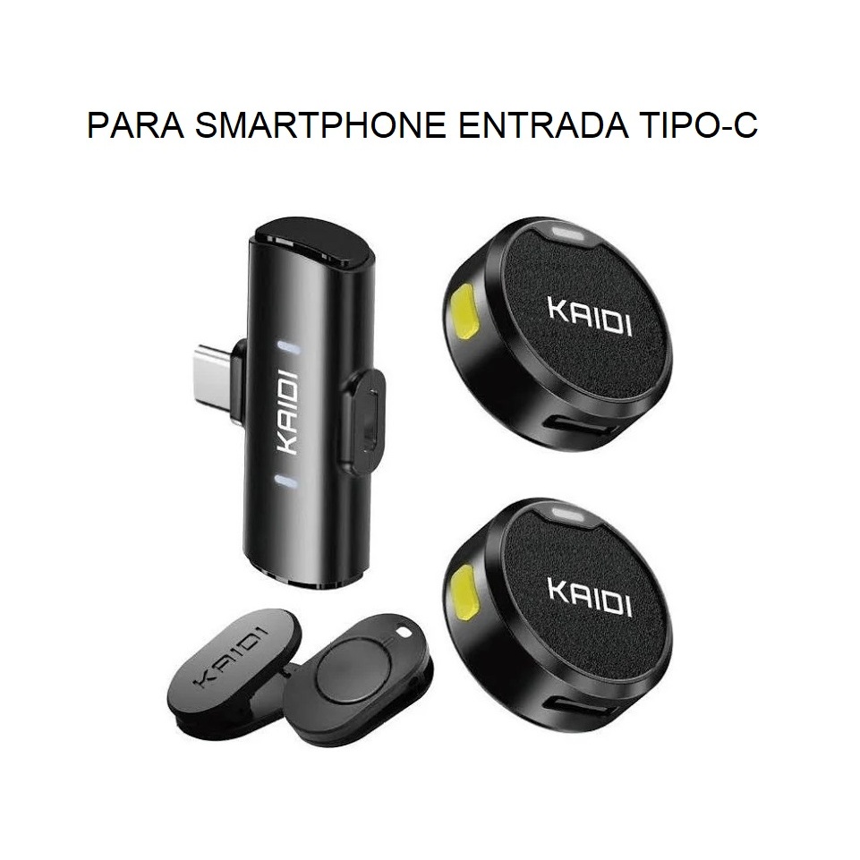 Microfone Duplo de Lapela Kaidi Profissional Para Smartphones
