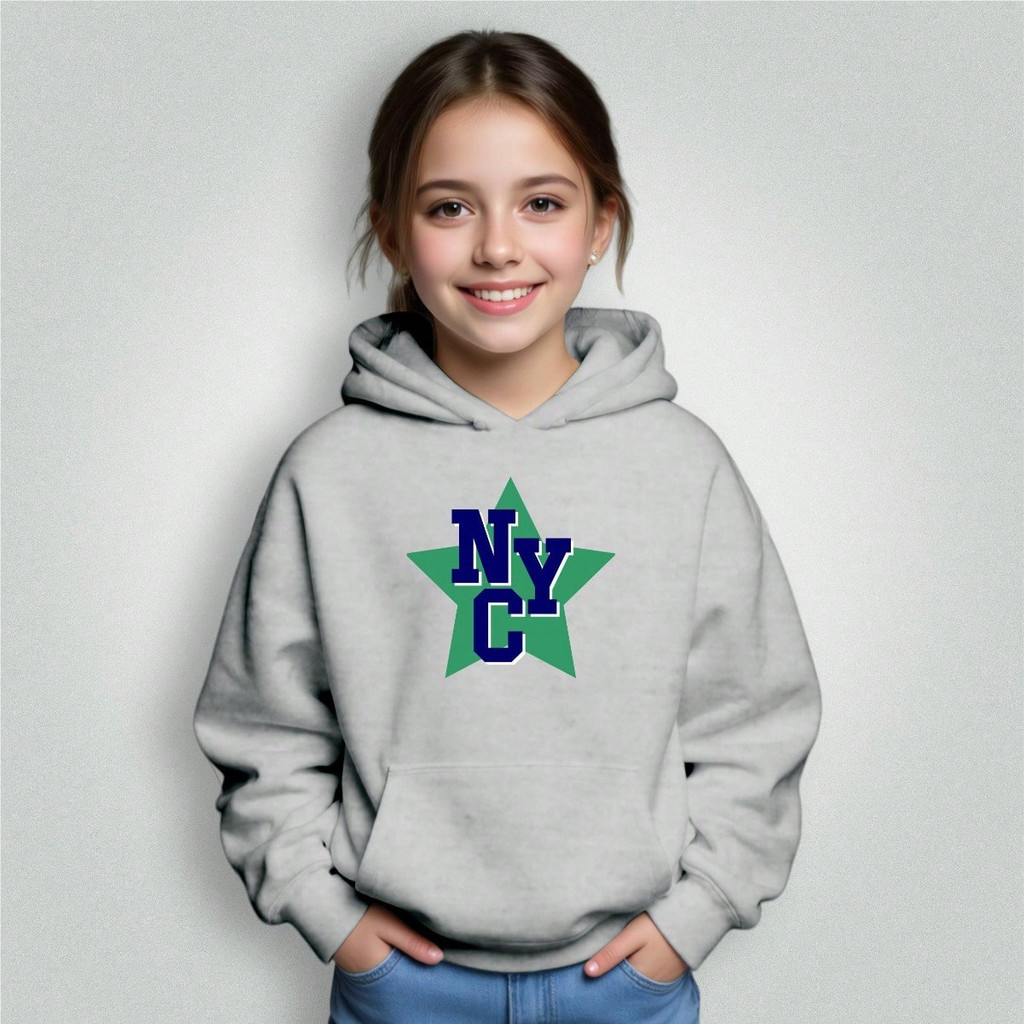 Blusa Moletom Infantil Menino Menina Bolso Canguru Capuz Nyc Estrela Star 129 Premium Envio Imediato