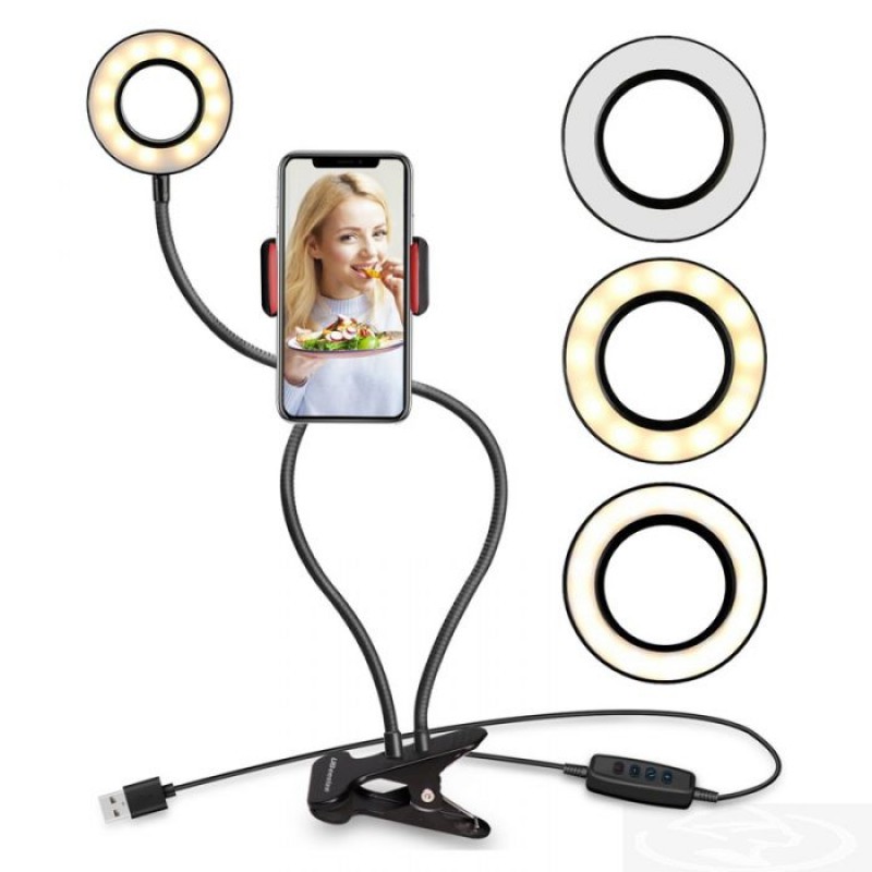 Ring Light Professional Live Stream Mesa Com Suporte 2 Em 1