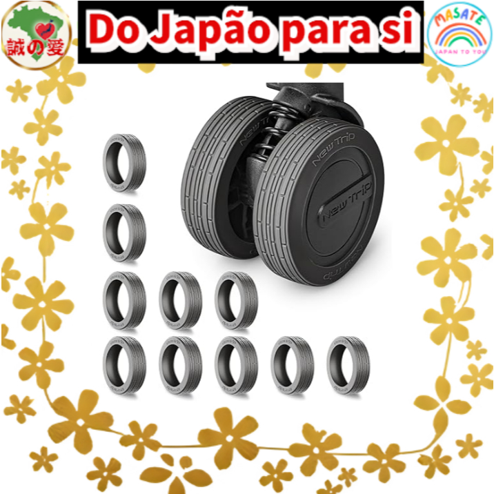 New-Trip Silicone Luggage Wheel Covers 10-Pack, Noise Reduction Caster Protectors for Suitcase, Anti-Scratch & Washable