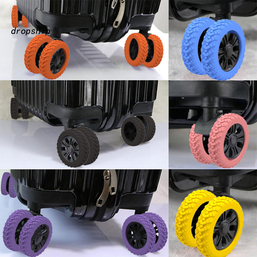 Grip-enhancing Suitcase Wheel Covers Caster for Luggage 8pcs Silent Slip-resistant Protectors Durable Travel Accessories