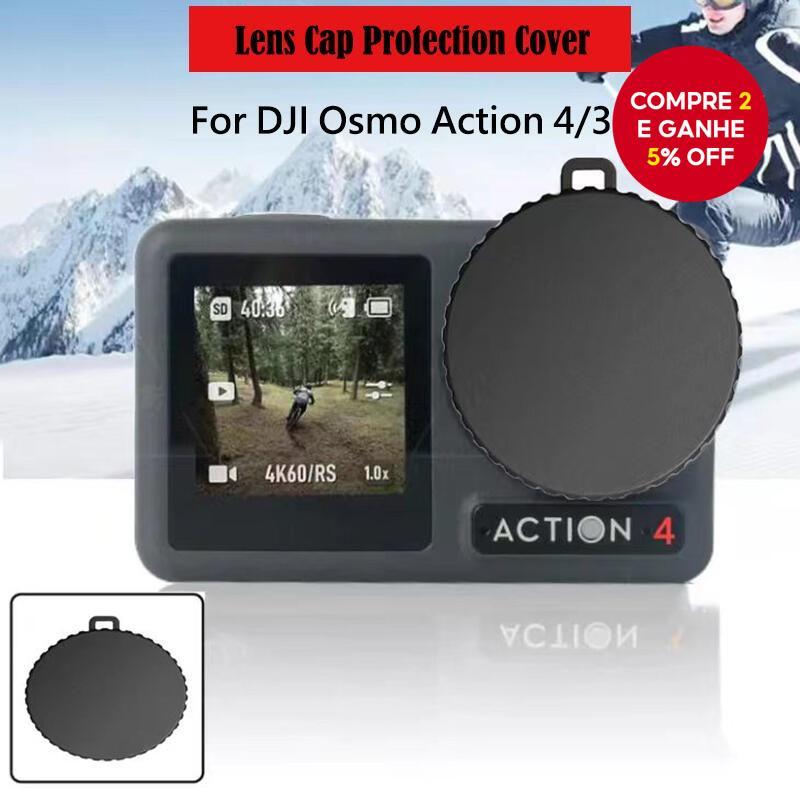 Nova Tampa de Lente para Câmera de Ação DJI Osmo ACTION 5/4/3, Capinha Protetora de Lente, Resistente a Poeira e Queda,