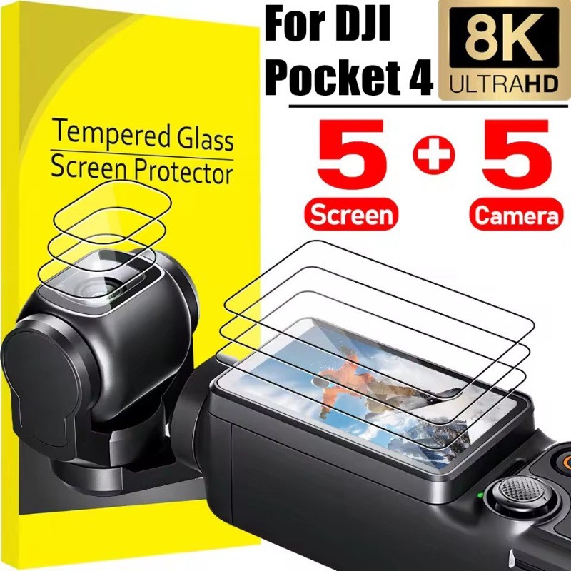 1/3/5 Conjuntos De Protetor De Tela De Lente Para DJI Pocket 4-Filme Inquebrável Ultra HD-Antiarranhões Câmera-Película