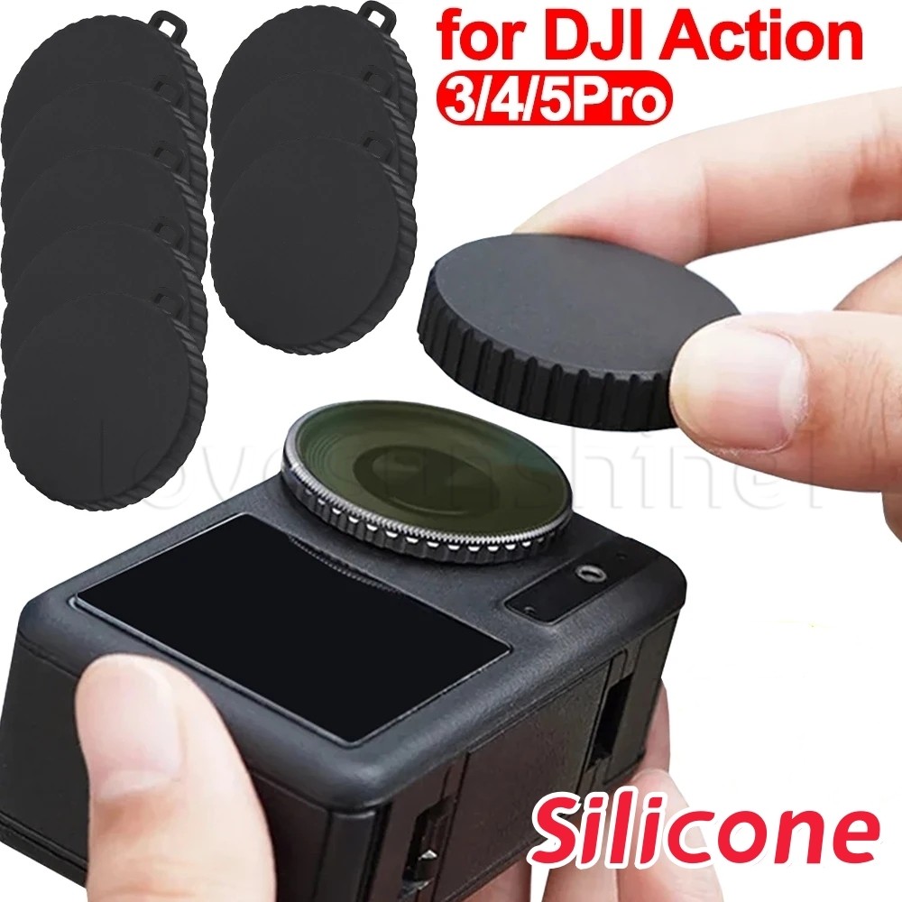 Tampas Protetoras De Lente De Câmera-Para DJI Osmo Action 3 4 5 Pro-Capa De Câmeras À Prova De Poeira De Silicone Antide