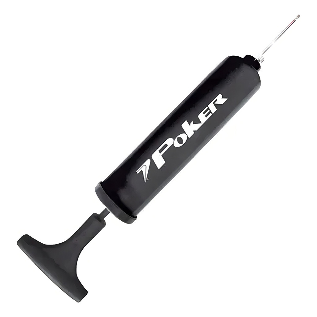 Bomba De Ar Com Agulha Way Poker Encher Inflar Cor Preto