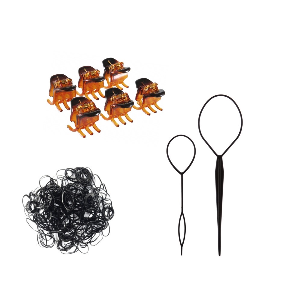 KIT PENTEADO  ELASTICO PRETO 2UN AGULHA MAGICA MINI PREDENDOR