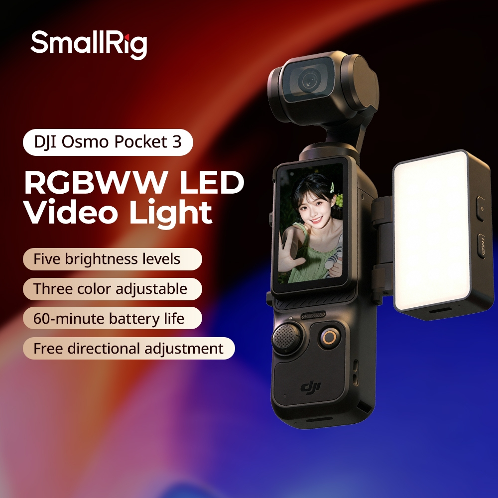 Luz De Vídeo LED Bicolor SmallRig/RGBWW Para DJI Osmo Pocket 3/4 # 5733 5745