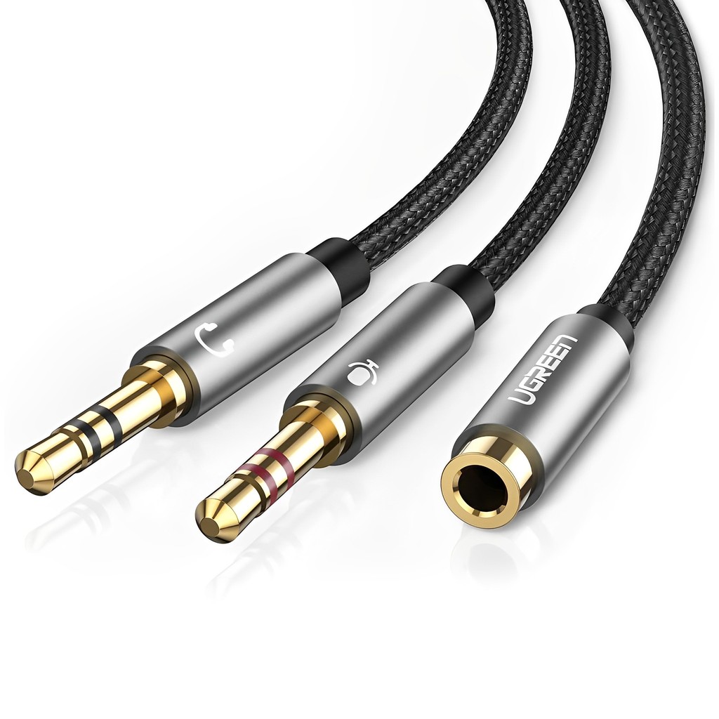 Cabo Áudio Fêmea Ugreen Divisor Fone Ouvido para 3.5mm Macho