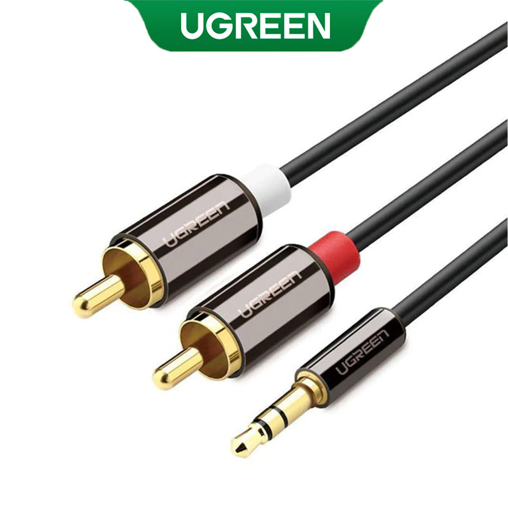 UGREEN Cabo de Áudio 3.5mm para 2Rca Macho/Macho 1M Preto