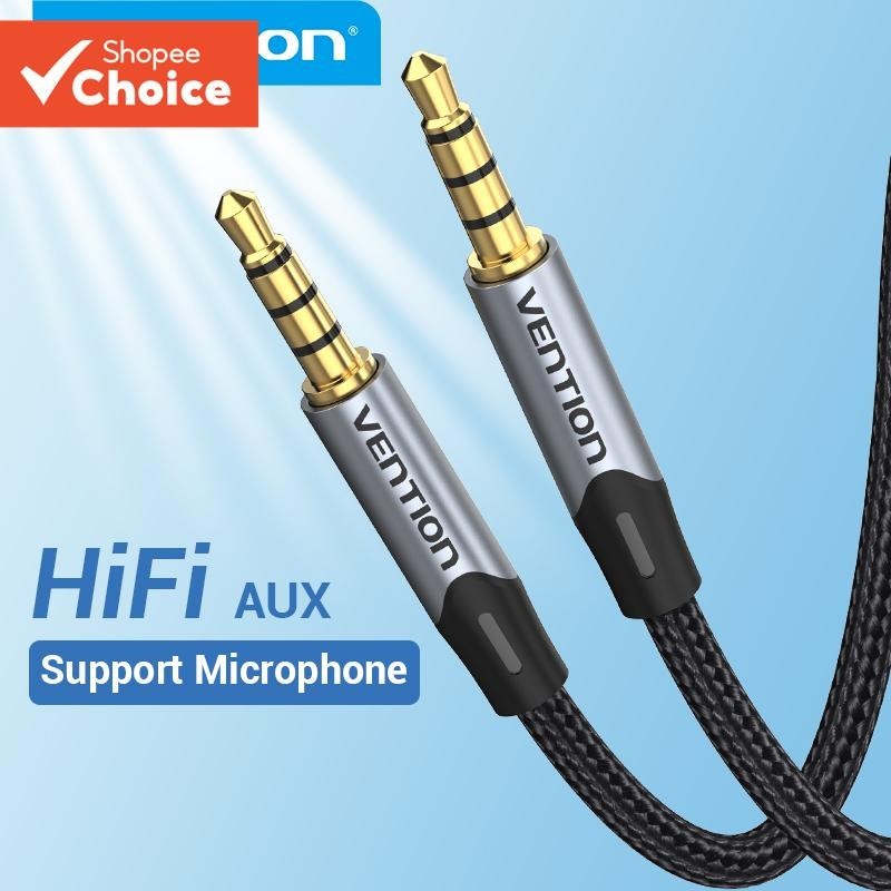 Venção Cabo De Áudio De 3,5mm Fone De Ouvido Macho Para AUX Trançado Laptop Karaoke