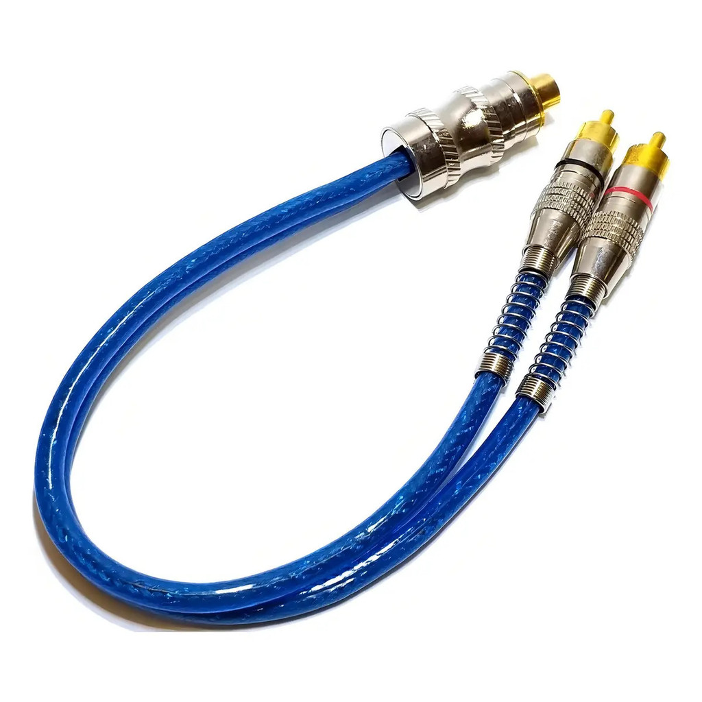 Cabo Rca Y Prime 5mm Azul 1 femea e 2 macho Svart