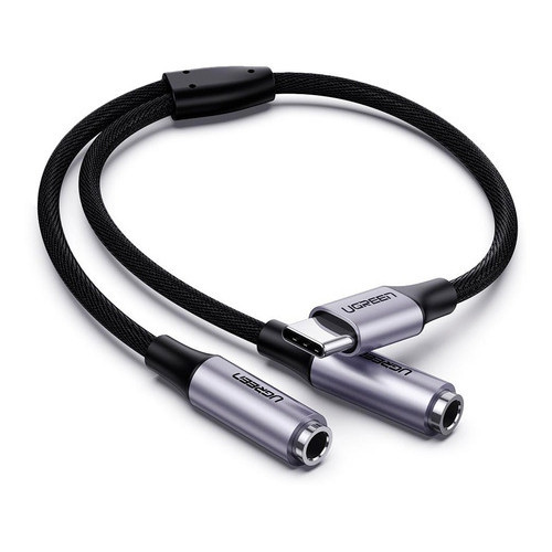 Cabo de Áudio Ugreen AV144 Usb Tipo C Macho para 3,5mm Fêmea 25cm